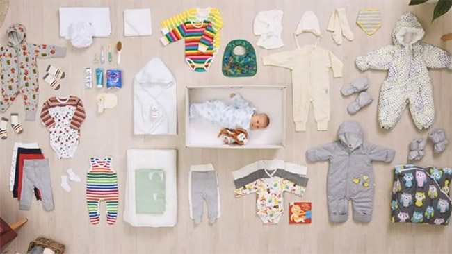 A tradition for new mums in Finland is to provide parents with a care package